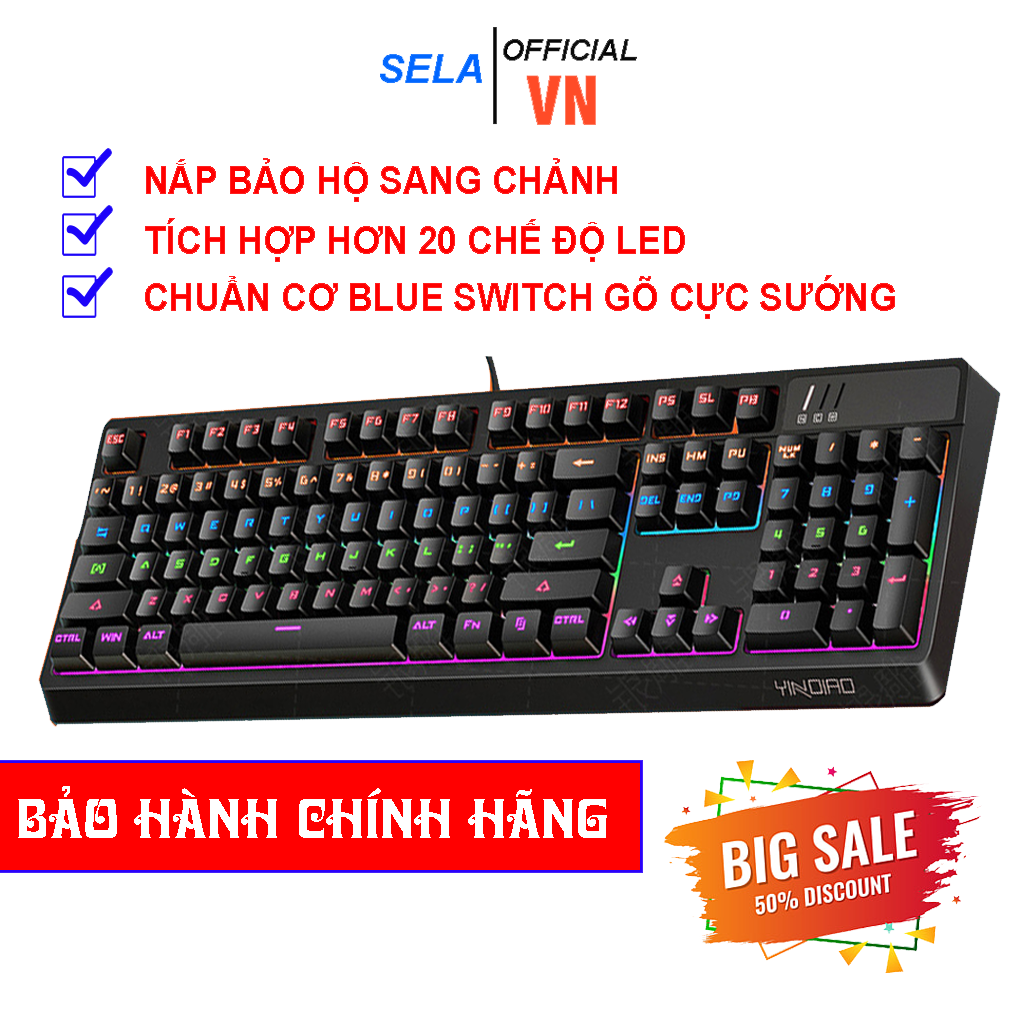 Bàn phím cơ gaming k300 blue switch , bàn phím cơ gaming cao cấp 104 phím, bàn phím cơ siêu bền hơn 30 chế độ led bảo hành 12 tháng