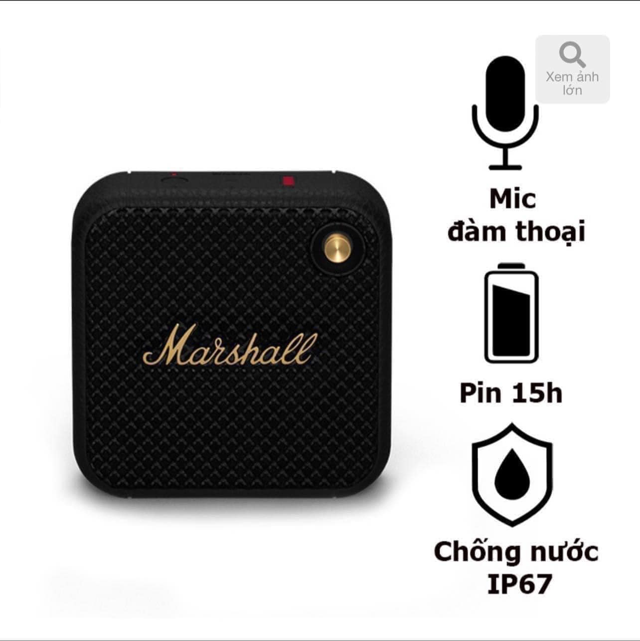 Loa Bluetooth Marshall  di dộng Không Dây tích hợp pin, chống nước Thời Gian Chơi Trên 15 Giờ