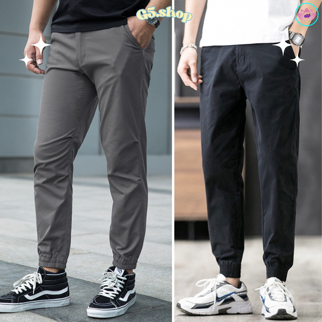 Quần Jogger Kaki Nam Dài Cao Cấp Cạp Chun Bo Gấu Chuẩn Hàng Xuất, Quần Kaki Jogger Nam Dáng Đứng - G5 shop