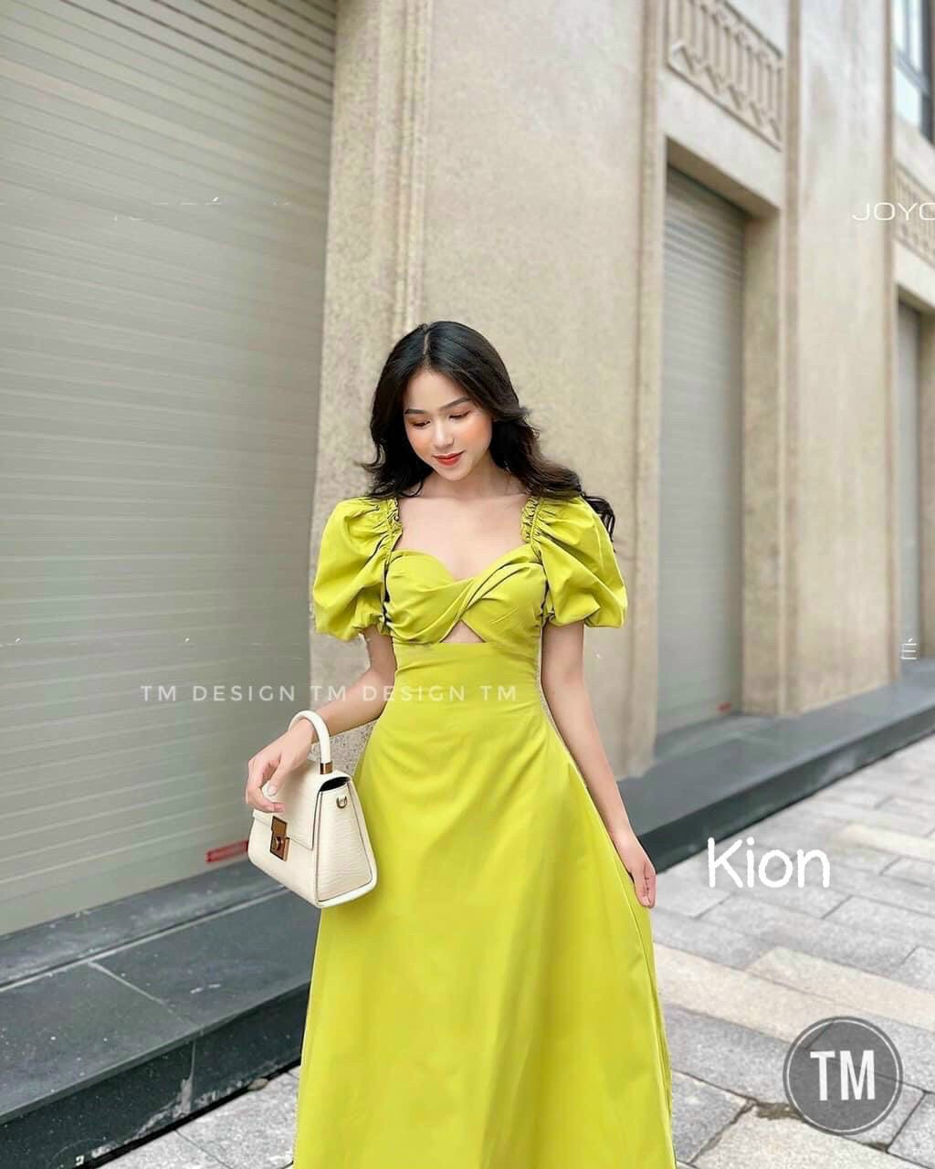 Đầm váy nữ maxi xoắn ngực thướt tha nhẹ nhàng dành cho các công chúa, đầm xòe chữ a kiểu xoắn ngực tay ngắn bồng cổ vuông xinh xắn, váy thô tay phồng dáng xòe sang chảnh mtb