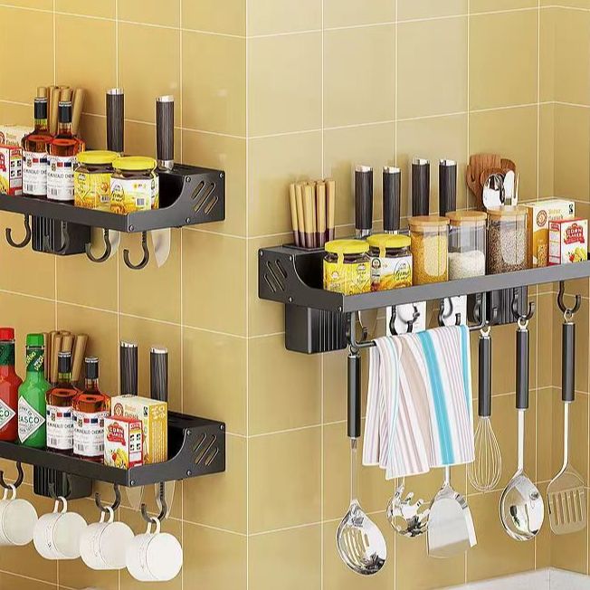 Kệ treo dao thớt nhà bếp inox, kệ gia vị bếp dán tường cắm đũa thìa muỗng inox đa năng
