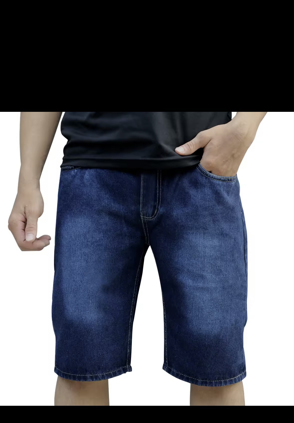 Quần short jean thun, chất co giãn tốt - Quần short nam size từ 40kg đến 65kg