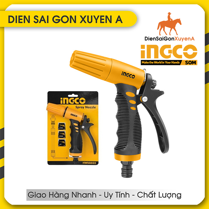 Vòi phun xịt rữa tưới cây chỉnh tia đa năng ingco hwsg032 total thws010301