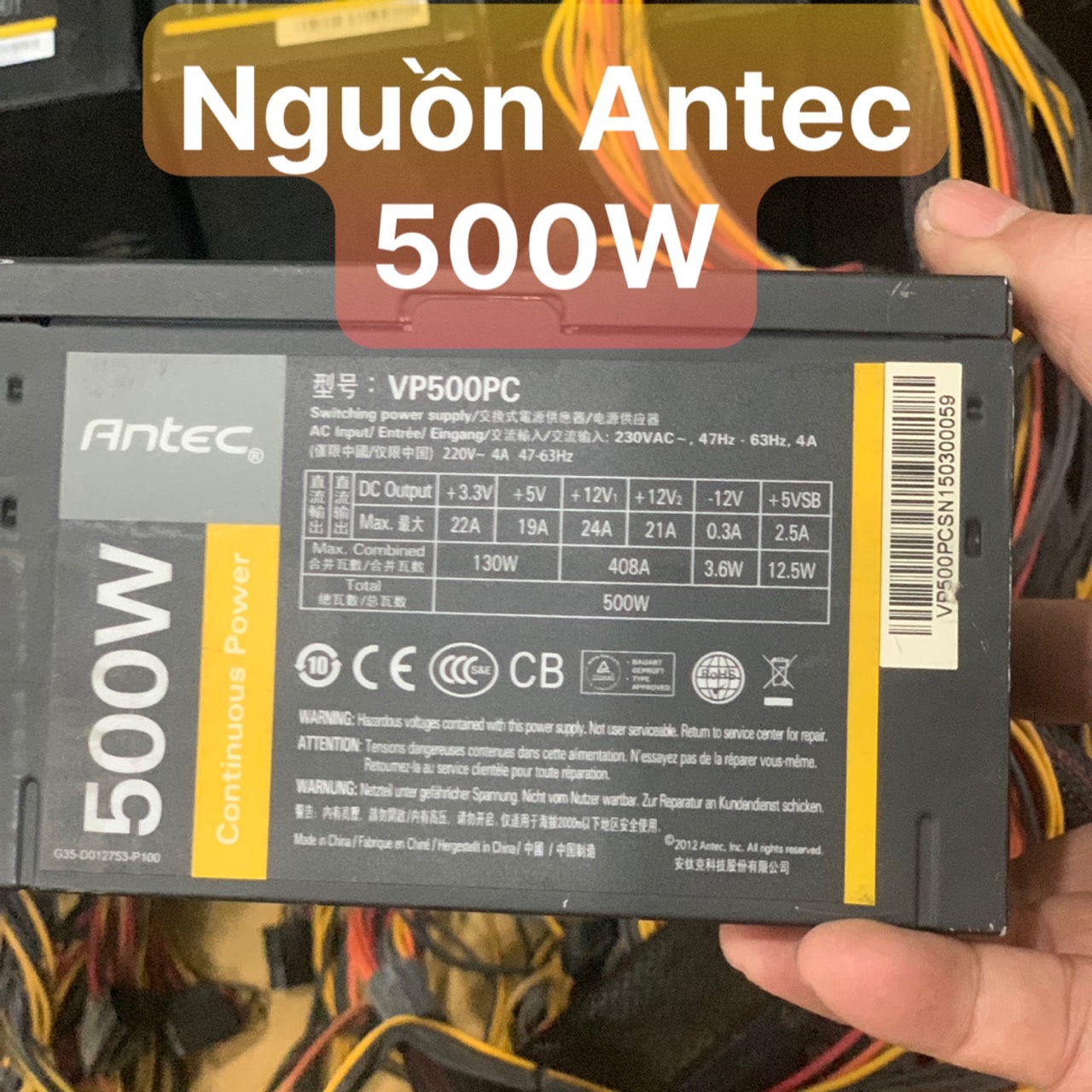 UPS NGuồn PC Hiệu Antec 500W màu đỏ (6p,8p vga,8p cpu) Dây Dài - Vi Tính Bắc Hải