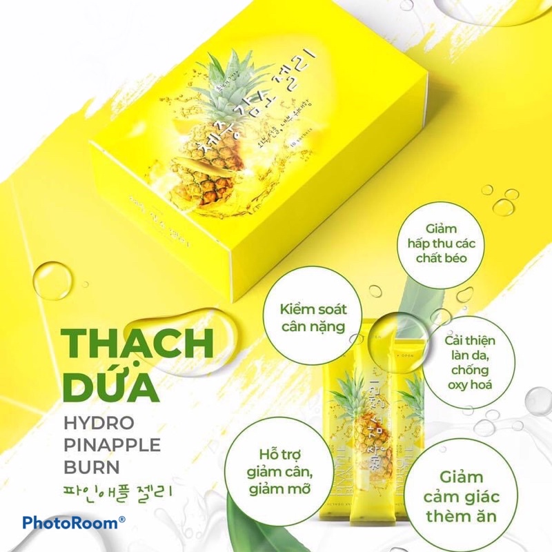 Thạch dứa giảm cân Hydro Pinapple Burn chính hãng - Hộp 10 gói