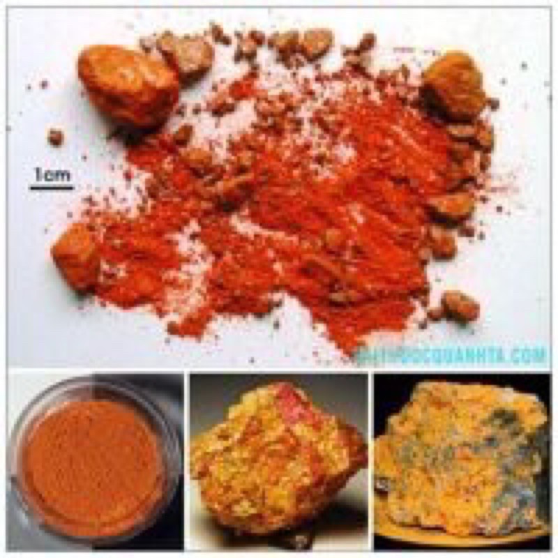 Bột đá hùng hoàng nghiền sẵn Hùng hoàng là khoáng chất ở trạng thái thiên nhiên (Asen Bisunphua thiên nhiên) 100G