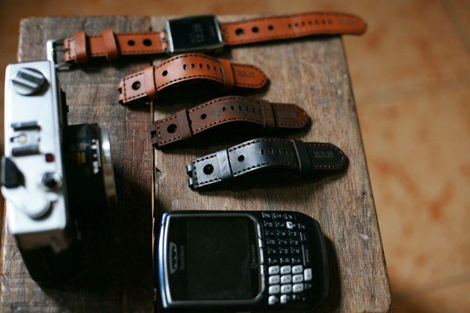 Dây Da Đồng Hồ Pebble Steel Da Bò RAM Leather Nau Do