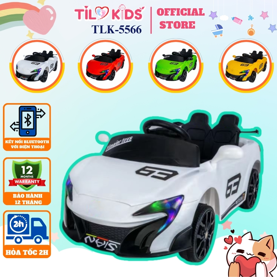 Xe ô tô điện trẻ em, Xe oto điện cho bé TILO KIDS TLK-5566 có điều khiển từ xa, kết nối Bluetooth