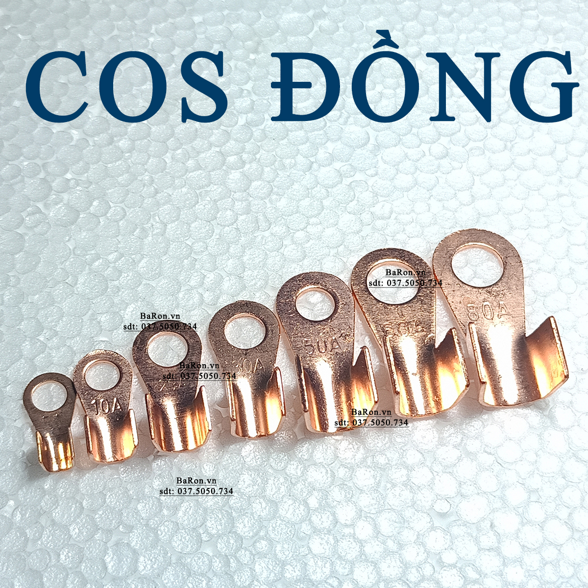 Đầu cos đồng 20A dùng bóp dây điện