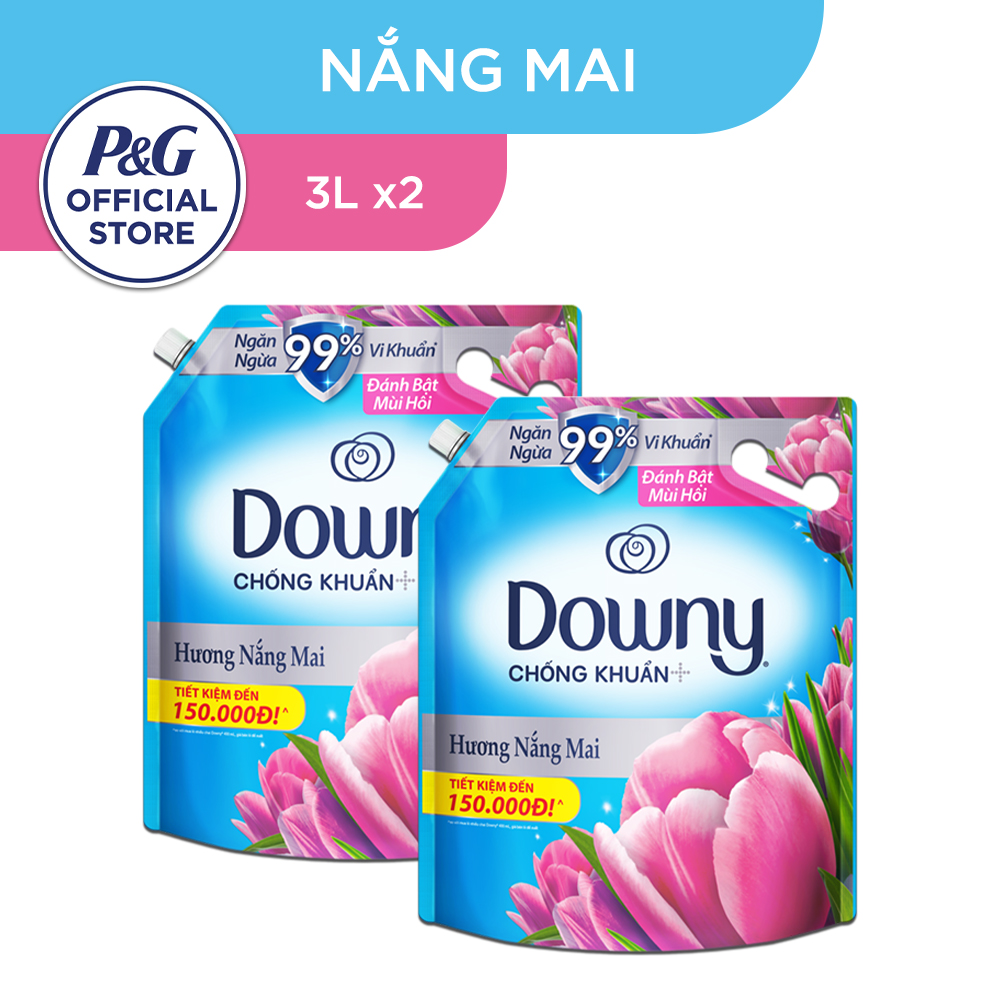 Combo 2 Nước Xả Vải DOWNY Chống Khuẩn Hương Nắng Mai 3L x2