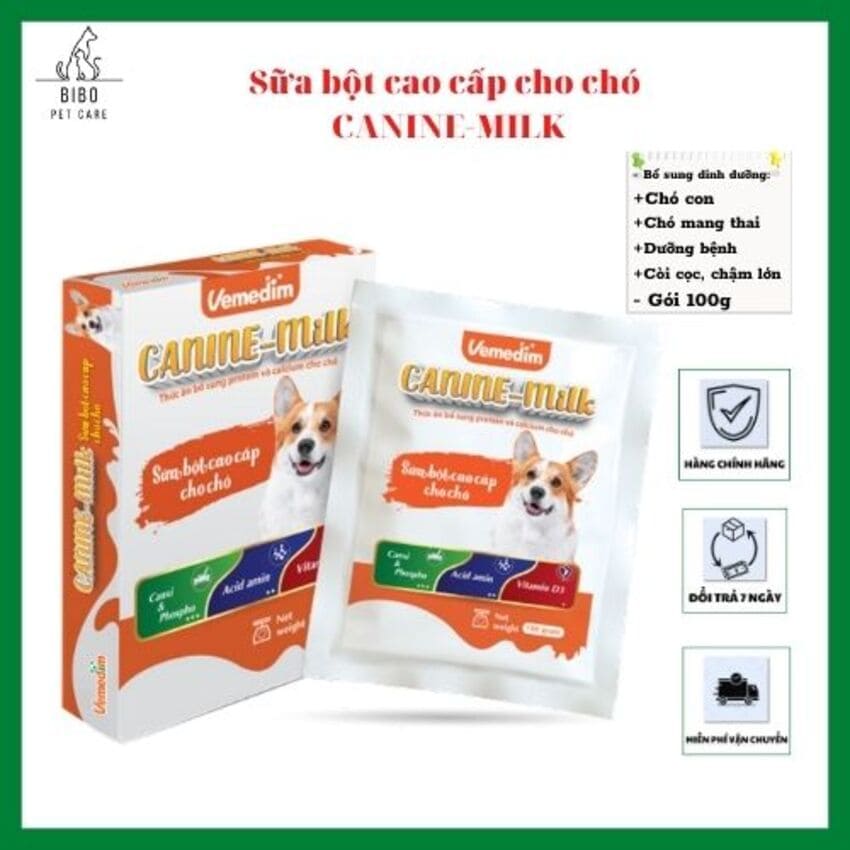 Sữa bột cao cấp cho chó Canine Milk hỗ trợ tiêu hóa tăng sức đề kháng bổ