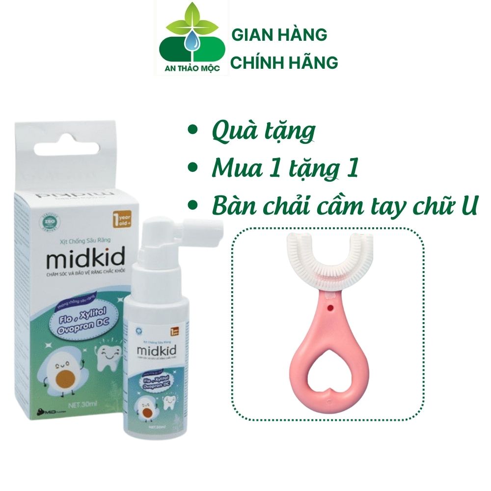 Xịt chống sâu răng midkid cho bé từ 1 tuổi làm sạch bảo vệ chăm sóc răng miệng ngăn ngừa ố vàng