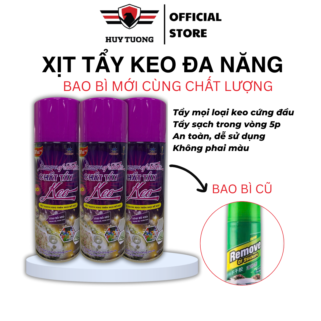 Chai xịt tẩy keo băng dính 450ml chính hãng, chai xịt tẩy sơn, tẩy keo dán xe đa năng nhập khẩu chính hãng - Huy Tưởng