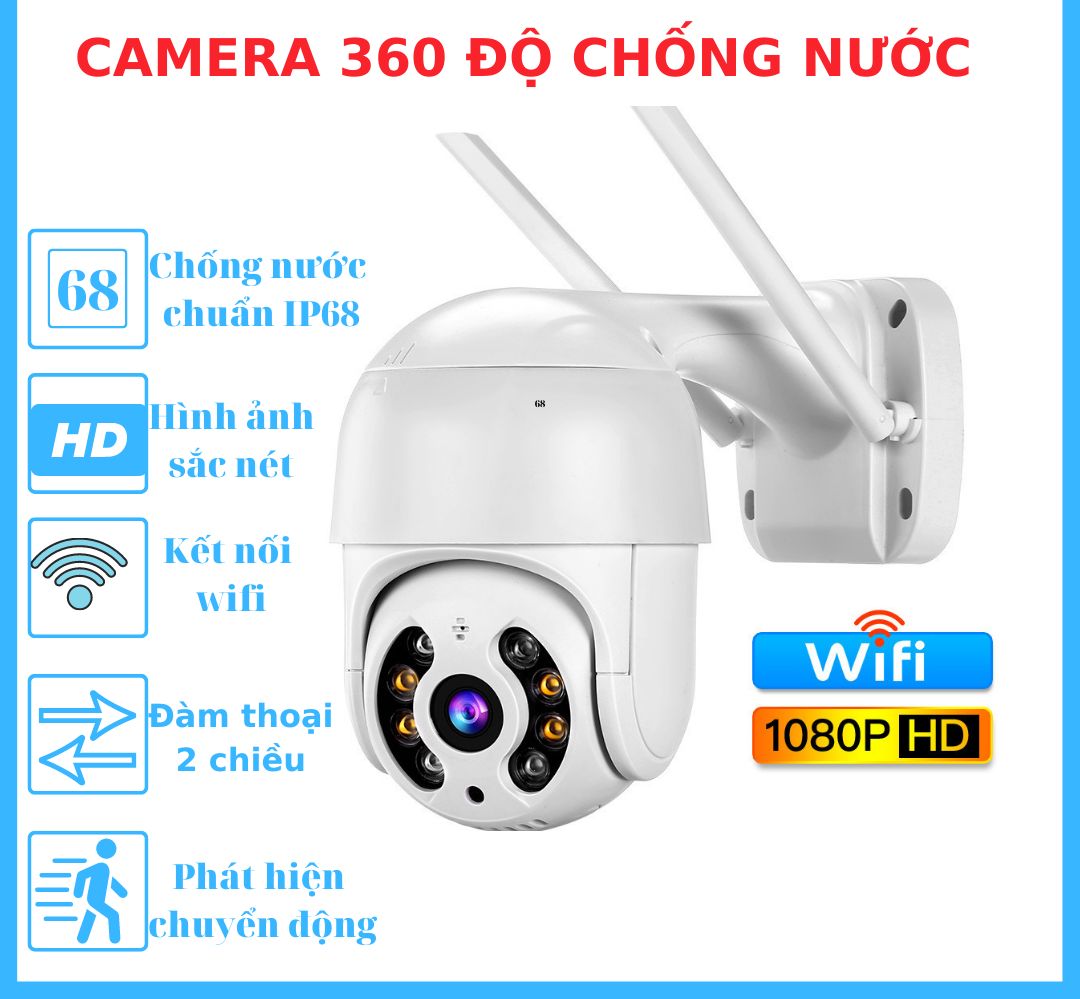 Camera xoay 360 độ ngoài trời - camera hình cầu chống nước xoay 360 độ 1920x1080p siêu nét - bh 1 đổi 1