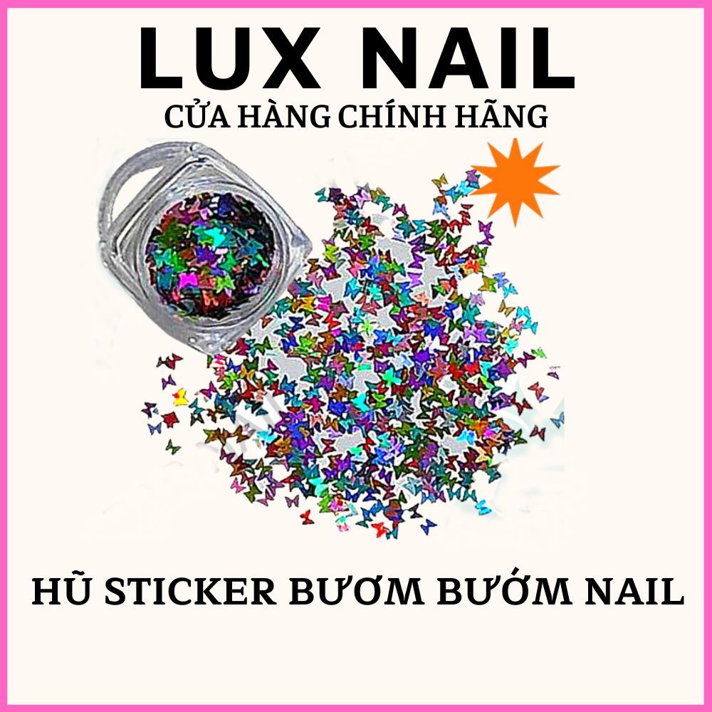 Hũ 389 bươm bướm mix 12 màu trang trí móng nail , bướm ẩn nail, phụ kiện bướm trang trí nail nghệ thuật