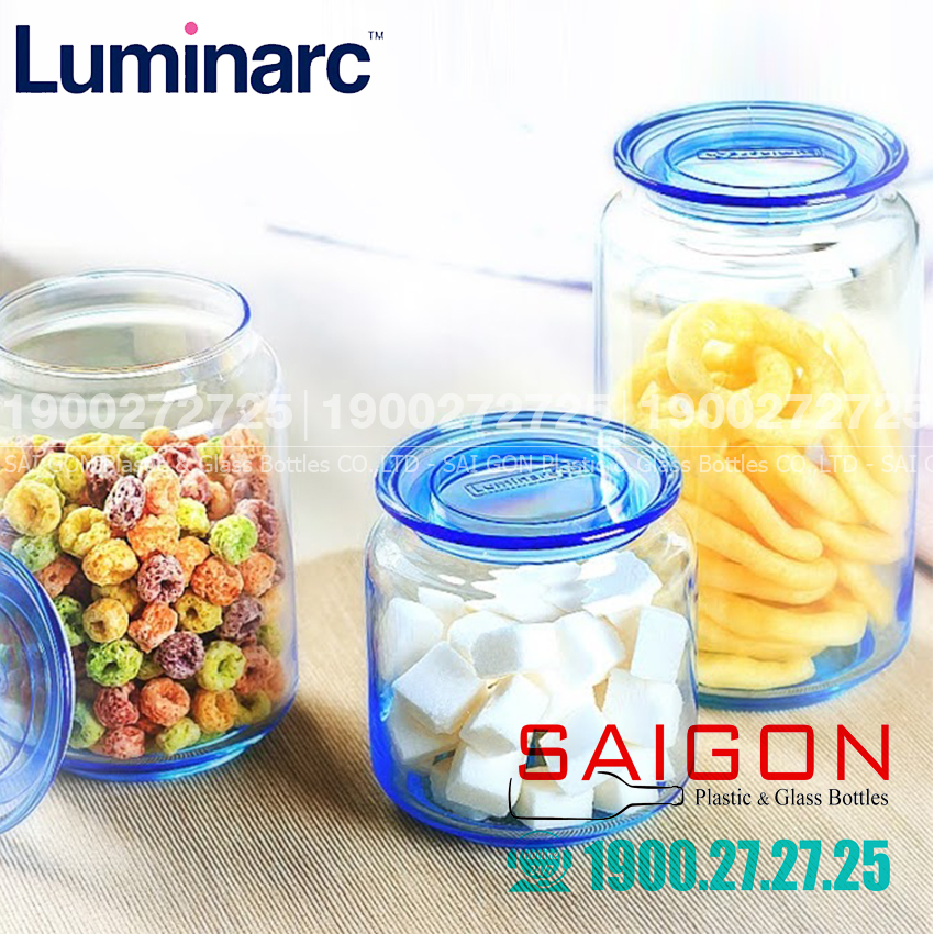 [HCM]Hũ Gia Vị Thủy Tinh Luminarc Rondo Ice Bluce | Nhiều Dung Tích  Thủy Tinh Cao Cấp