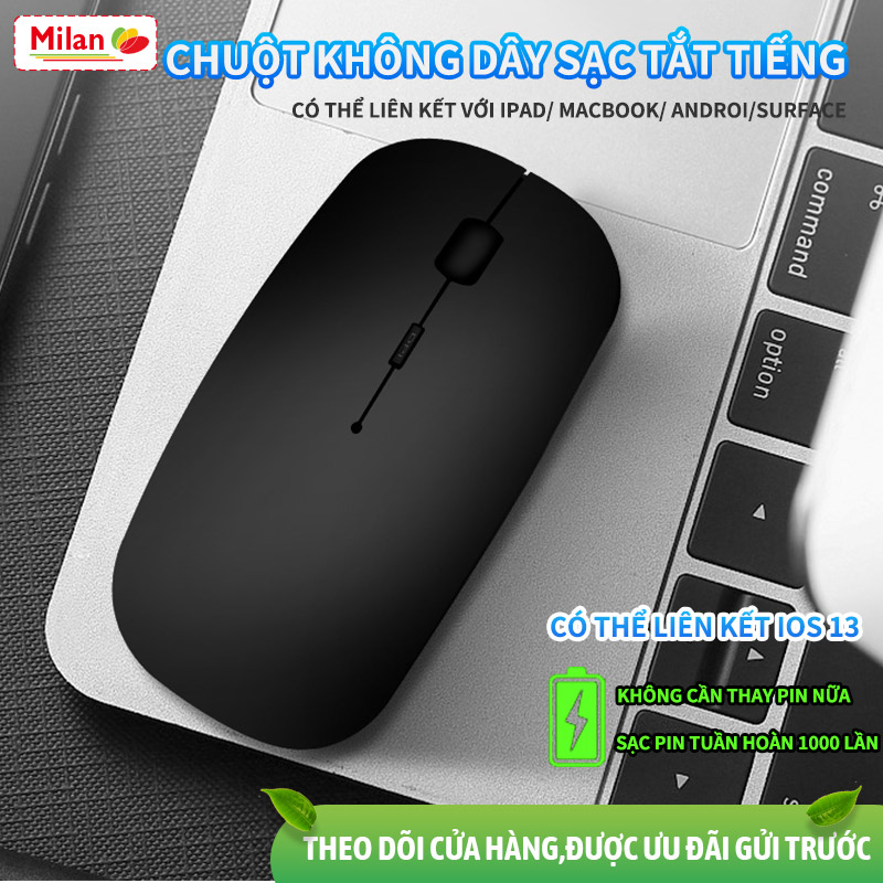 Chuột không dây ipad Apple Imac tăt tiếng máy tính bảng Android Huawei M6 Xiaomi điện thoại máy tính thông dụng có thể sạc lại máy tính xách tay Logitech Microsoft Surface chuột làm việc không dây