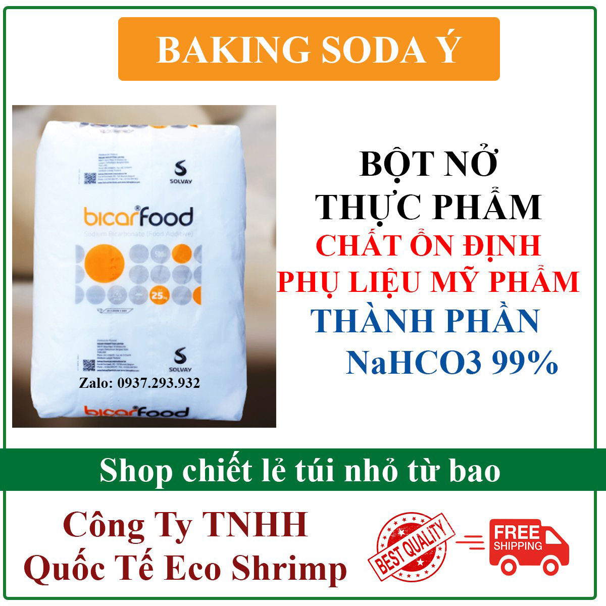 1 kg bột baking soda - bột nở dùng làm bánh - nhập khẩu ý