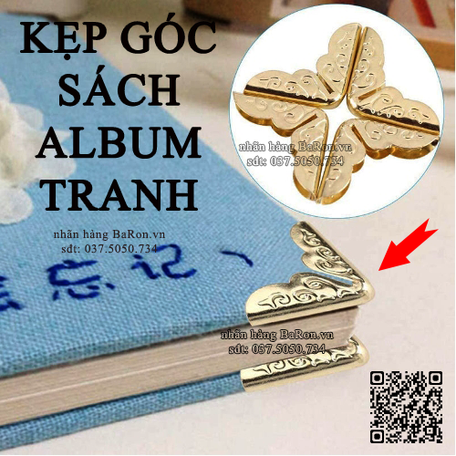 Kẹp góc sách, album, tranh ảnh