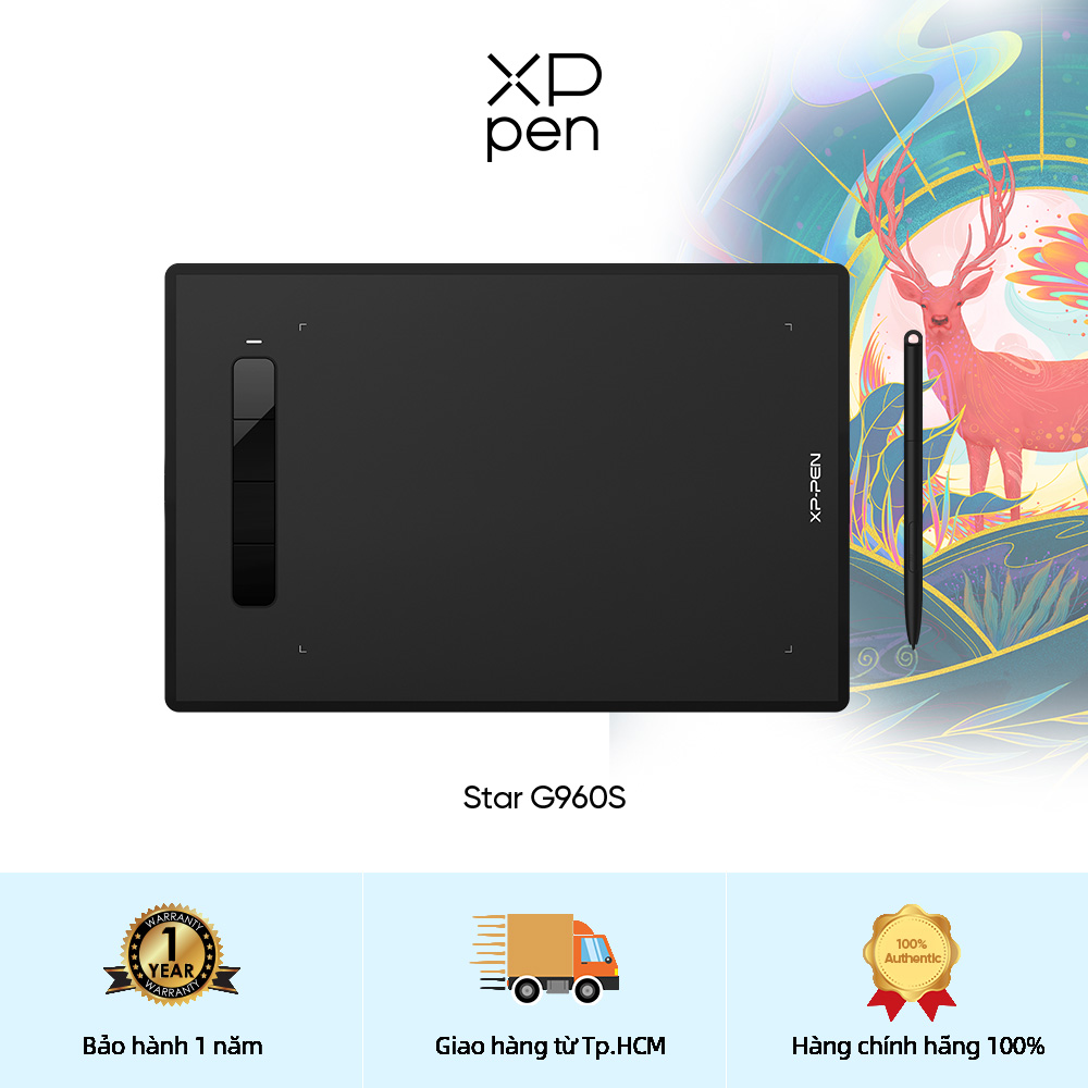 【XPPen StarG960S Máy tính bảng vẽ đồ họa kỹ thuật số 9x6 inch Máy tính bảng bút vẽ với chức năng nghiêng 60 độ và hỗ trợ thiết bị Android 4 phím tắt Máy tính bảng bút kỹ thuật số siêu mỏng với lực nhấn 8192 cấp 