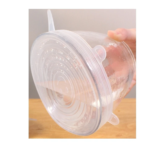 Bộ 6 nắp silicon đậy bát đĩa thay thế màng bọc thực phẩm