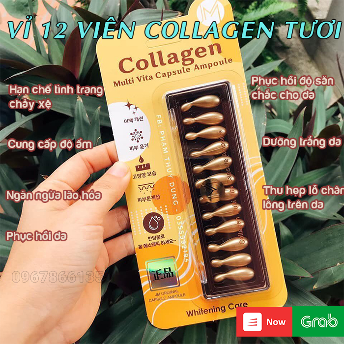 Vỉ 12 viên Collagen tươi Hàn Quốc Ammud Multi Vita Ampoule