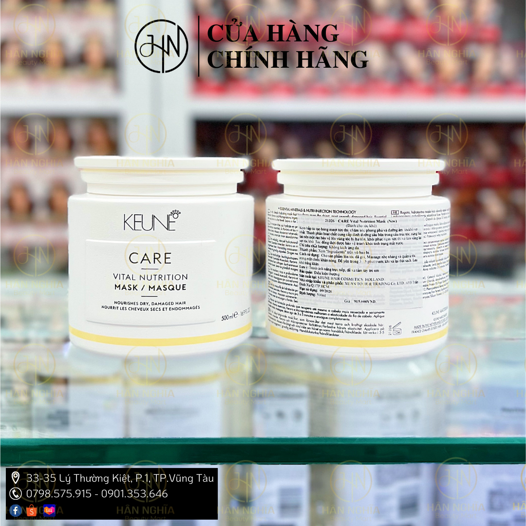 [CHÍNH HÃNG] Hấp Dầu, Kem ủ tóc KEUNE CARE Vital Nutrition Mask/Masque 500ml dành cho tóc khô, giúp phục hồi tóc khô hiệu quả dụng cụ chăm sóc tóc chuyên nghiệp nghệ thuật barber salon