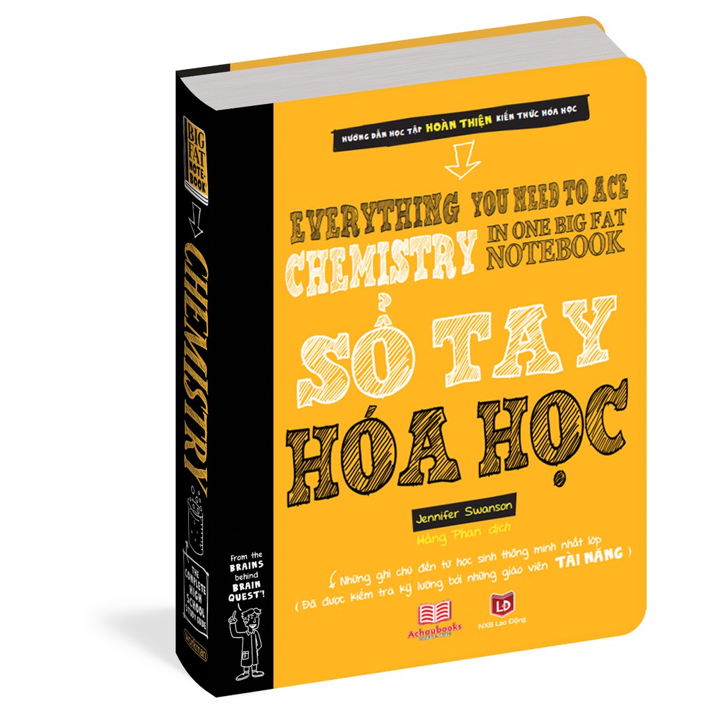 Sách Sổ Tay Hoá Học - Tổng Hợp Kiến Thức Hoá Học Cho Học Sinh Từ Lớp 8 Đến Lớp 12 - Á Châu books, Bìa Cứng In Màu