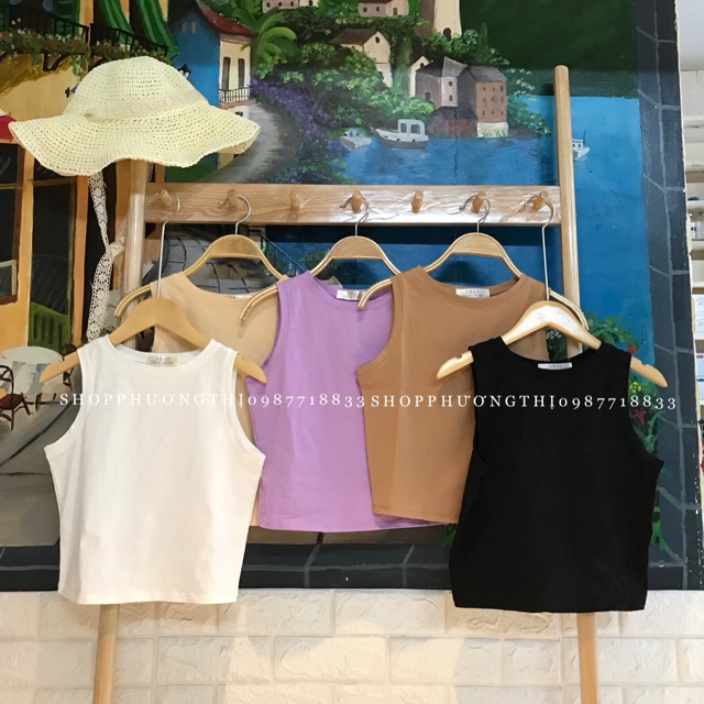 Áo croptop trơn sát nách (hình thật shop tự chụp kèm video), đường may tỉ mỉ, chắc chắn, kiểu dáng thời trang, đa dạng sản phẩm, cam kết hàng như hình