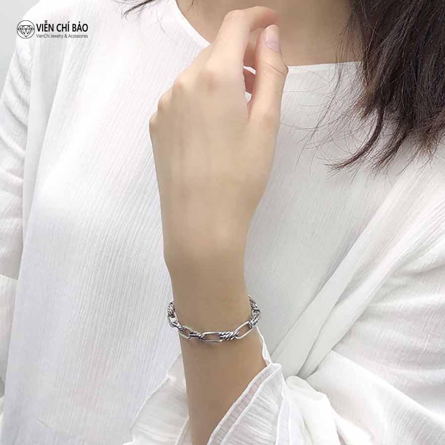 Lắc tay nữ, lắc tay nữ bạc, lắc tay nữ xinh, lắc tay bạc nữ xích đan bạc s925 - thương hiệu viễn chí bảo