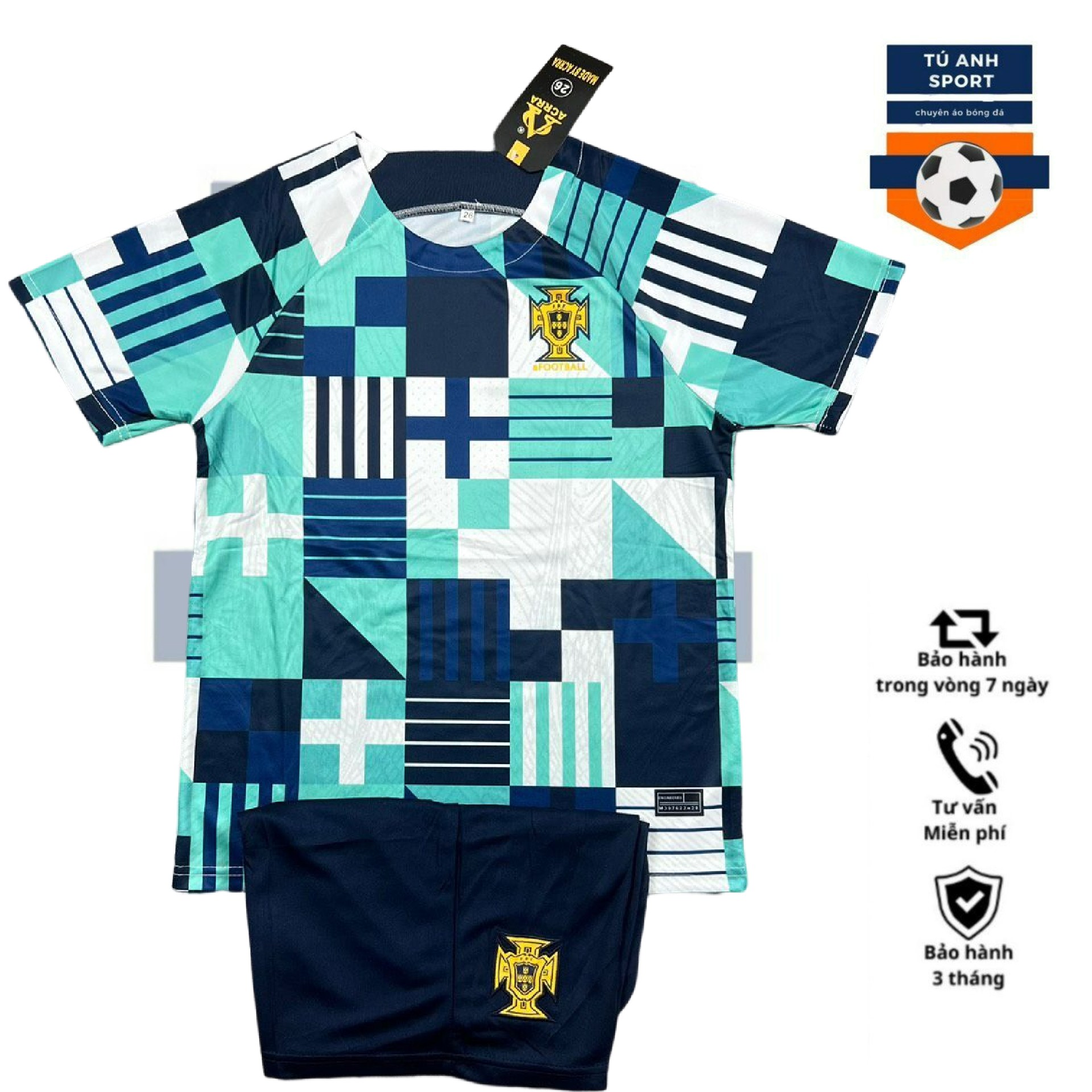 [ Hỗ Trợ In] Bộ quần áo bóng đá ĐT Bồ đào Nha,Áo đá bóng ĐT Bồ ĐÀo Nha mẫu mới 2023 vải mè thái