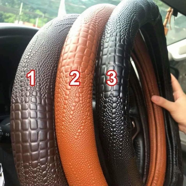 Bọc vô lăng da vân cá sấu size 38, cho các xe 4 - 7 chỗ