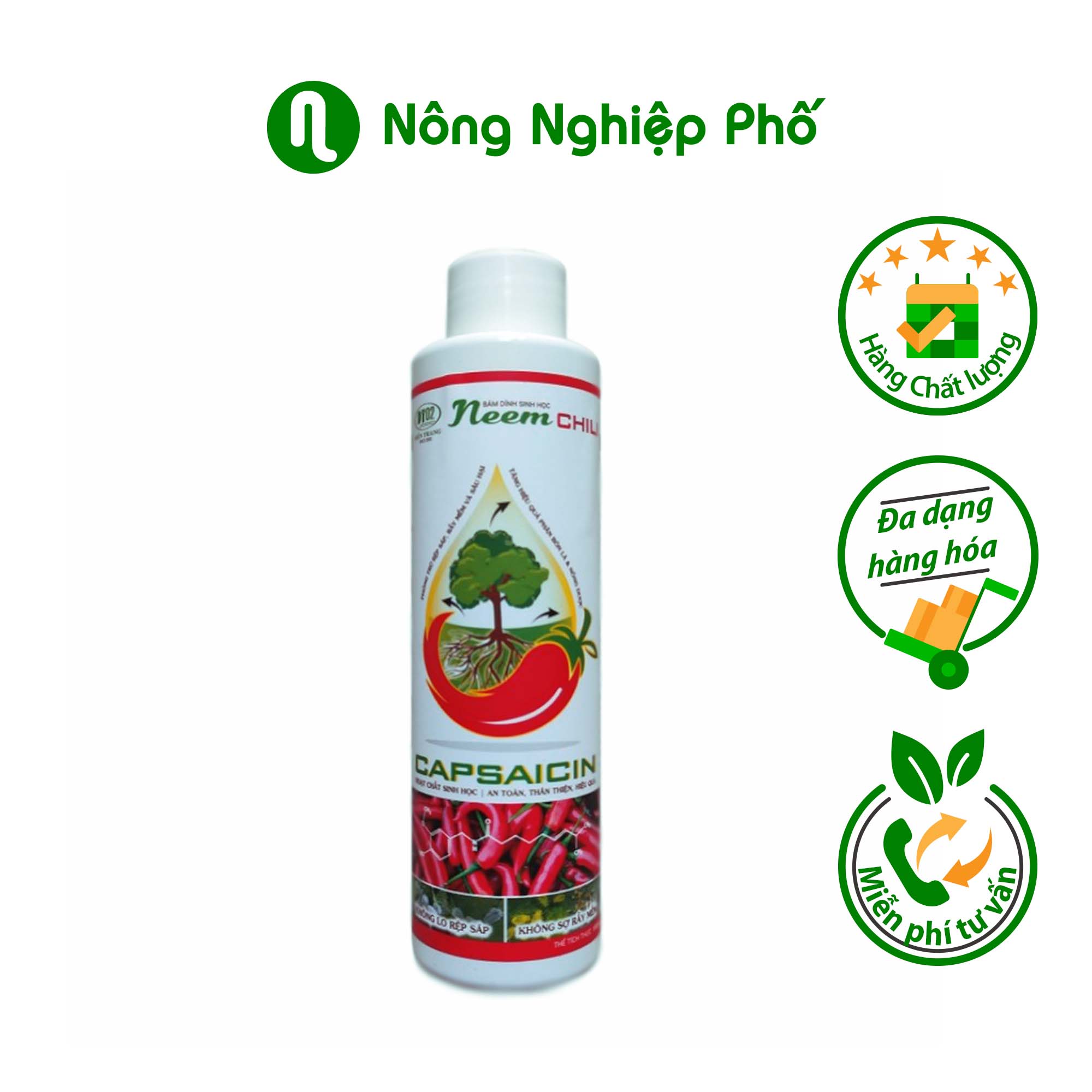 Neem Chili chất bám dính sinh học trừ sâu rầy bọ trĩ - Chai 150ml - Nông Nghiệp Phố