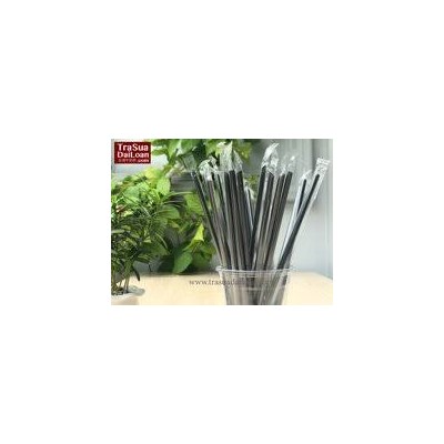 Ống Hút Bọc Opp Từng Ống Đen-Trong Phi 6,8,12