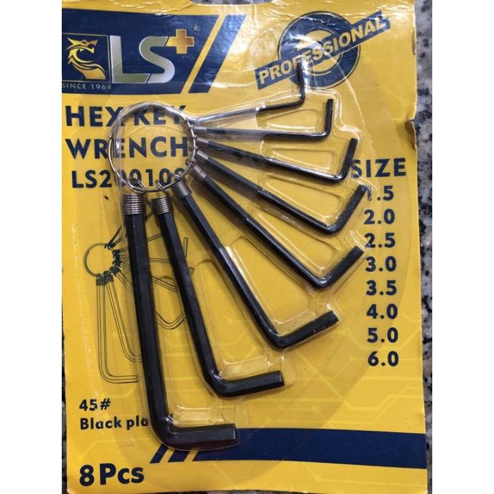 Bộ lục giác 8 cây đầy đủ kích thước 1.5mm-6mm, Bộ dụng cụ mở ốc vít lục
