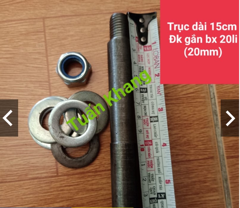 Trục bánh xe đẩy , xe ba gác loại ngắn 20li