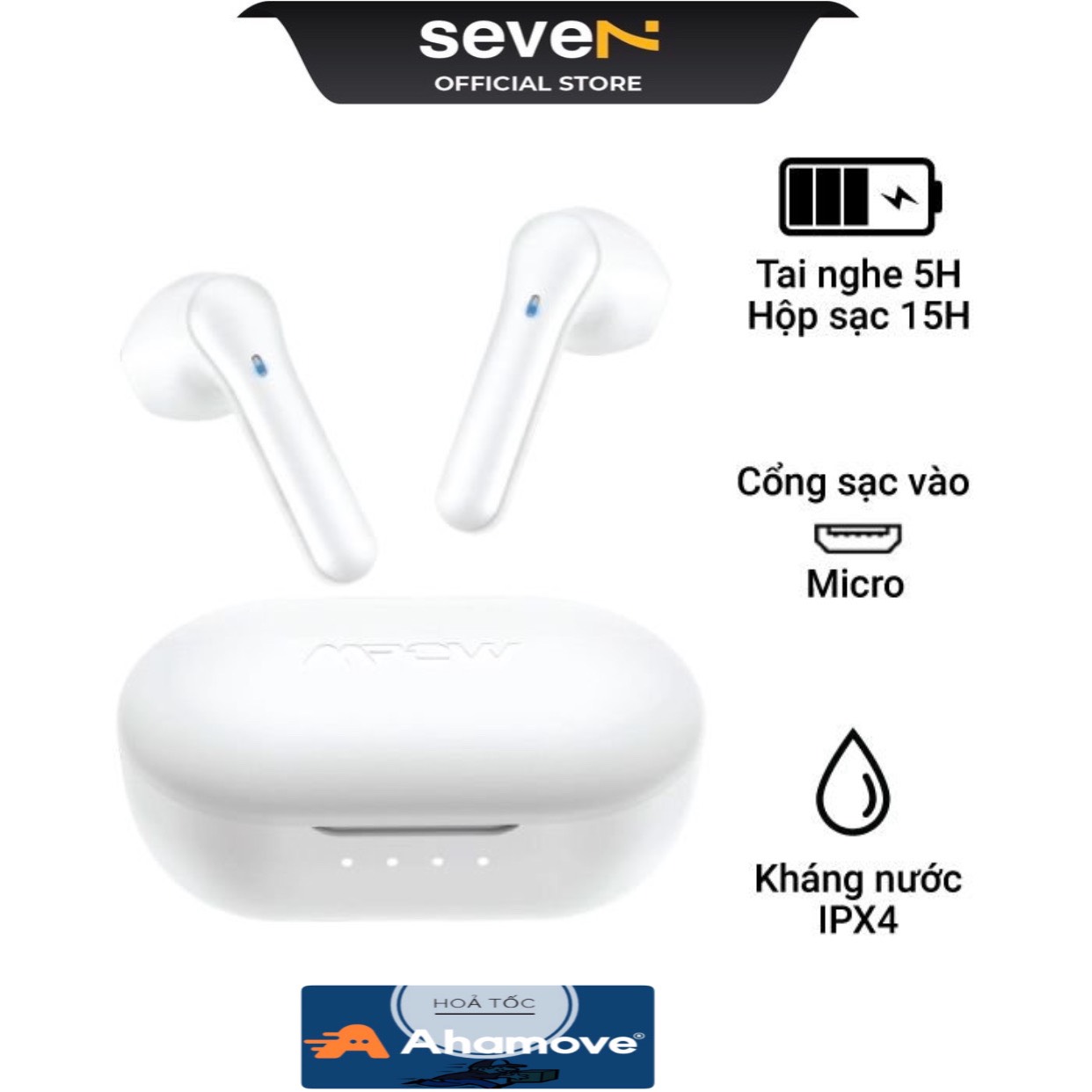 Tai nghe bluetooth mpow mx3 - hỗ trợ sạc không dây, bt 5.0 điều khiển cảm ứng, kháng nước ipx4, drivers pu 10mm nghe đến 20h, màu sắc thời trang - chính hãng bh 12 tháng - seve7