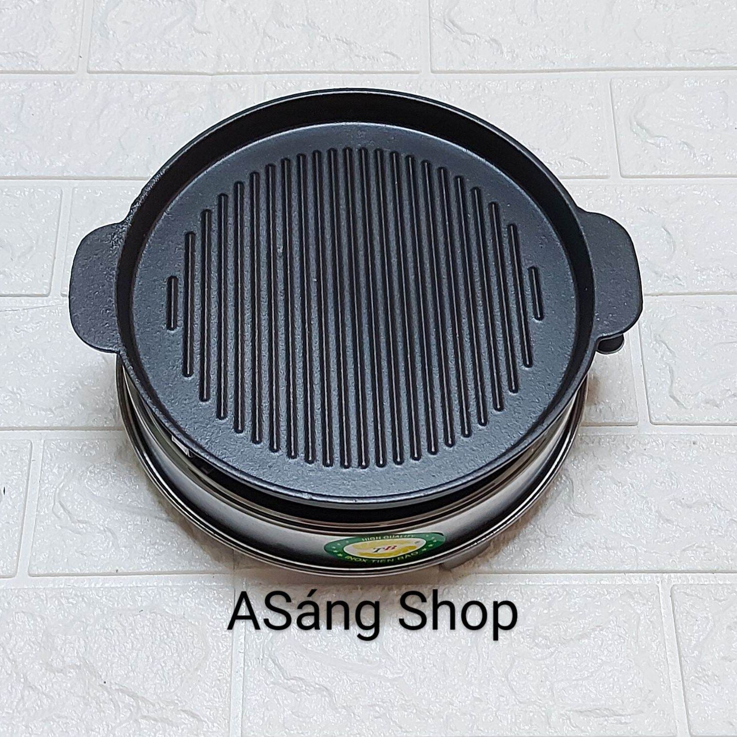 Bộ bếp nướng cồn inox + chảo gang (đen, trắng)