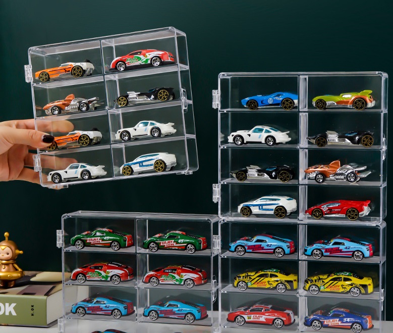 Kệ trưng bày xe mô hình tĩnh 1/64 bằng Mica - Hot Wheels