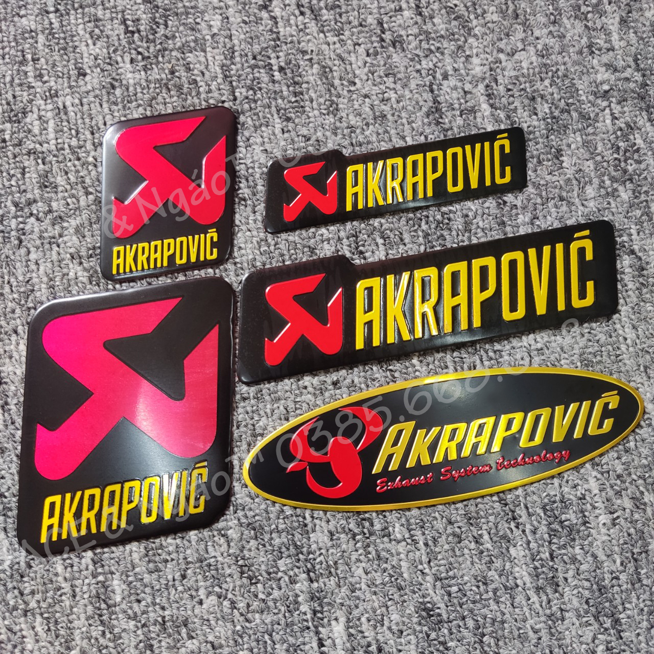 Tem nhôm dán Pô Akrapovic Akapovic nhiều kích thước