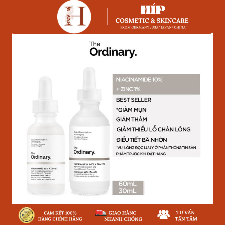 Tinh chất làm trắng da the ordinary niacinamide 10% + zinc 1%