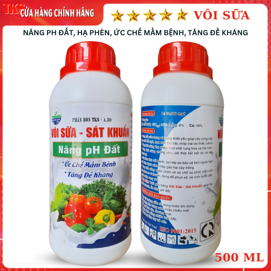 Vôi sữa 500ml nâng ph đất, hạ phèn nhanh, ức chế nấm khuẩn- phân bón vi lượng cao cấp