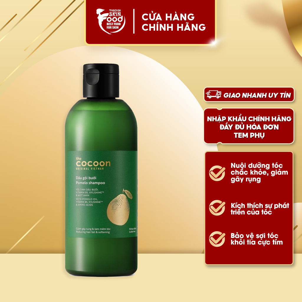 Dầu Gội Tinh Chất Dầu Bưởi Giúp Giảm Gãy Rụng & Kích Thích Mọc Tóc The Cocoon Pomelo Shampoo 500ml