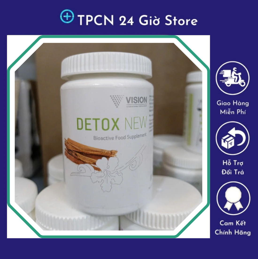 5 Lọ Viên uống Detox New Vision Hỗ Trợ Thải Độc, Thanh Lọc Cơ Thể ( lọ 60 viên )