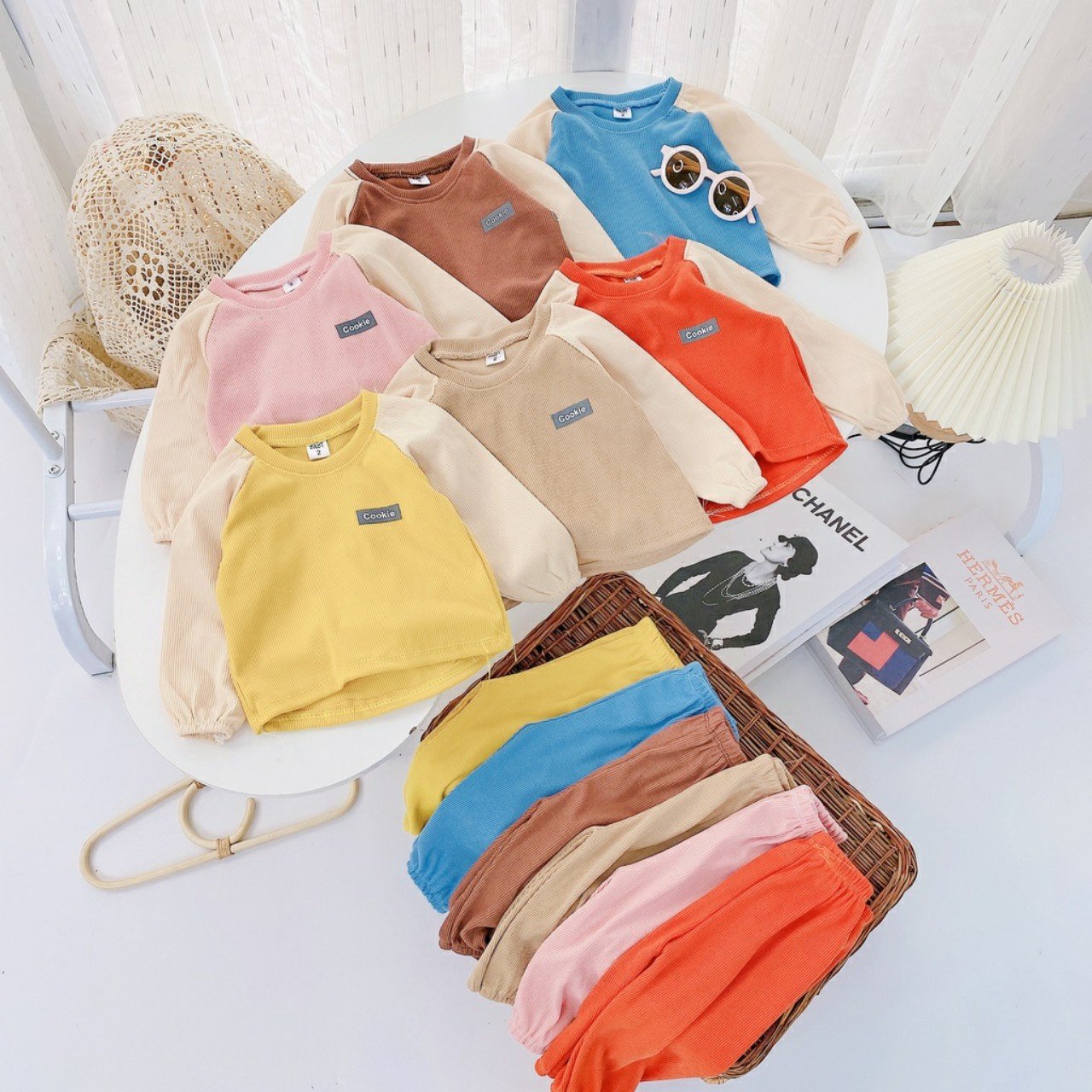 Đồ bộ quần áo dài tay trẻ em - Bộ len thu đông cho bé trai và bé gái QATE826