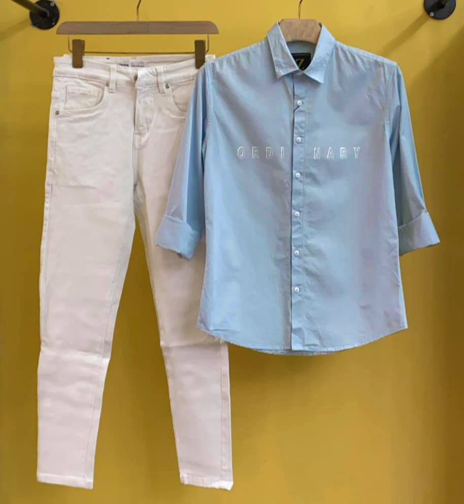 Áo Sơ Mi Nam Tay Dài KaKi Nhiều Màu Có In Chữ Năng Động Trẻ Trung Dễ Phối Đồ Hàng Y Hình