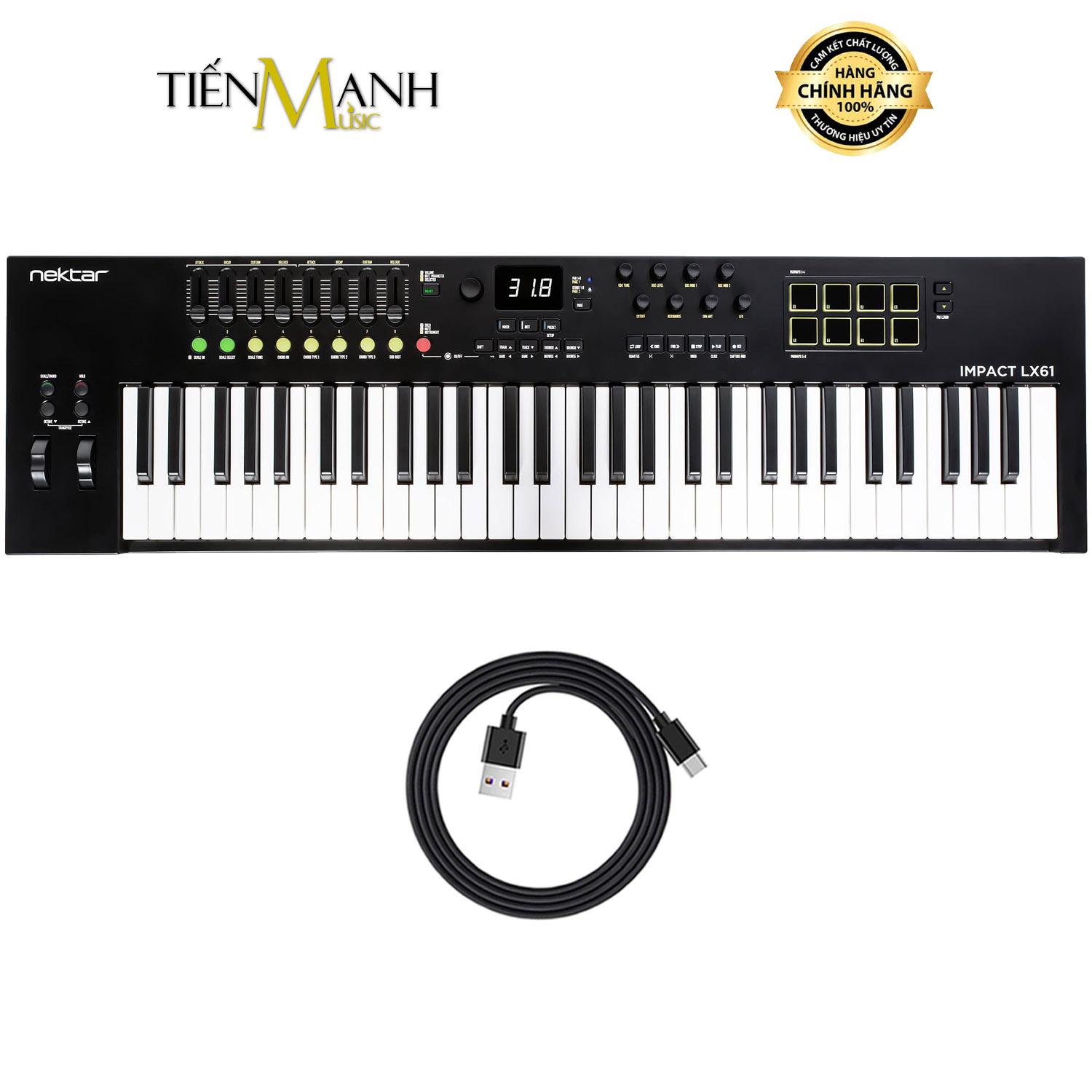 Nektar Impact LX61 MK3 Midi Keyboard Controller 61 Phím Cảm ứng lực MKIII Bàn phím sáng tác - Sản xuất âm nhạc Producer