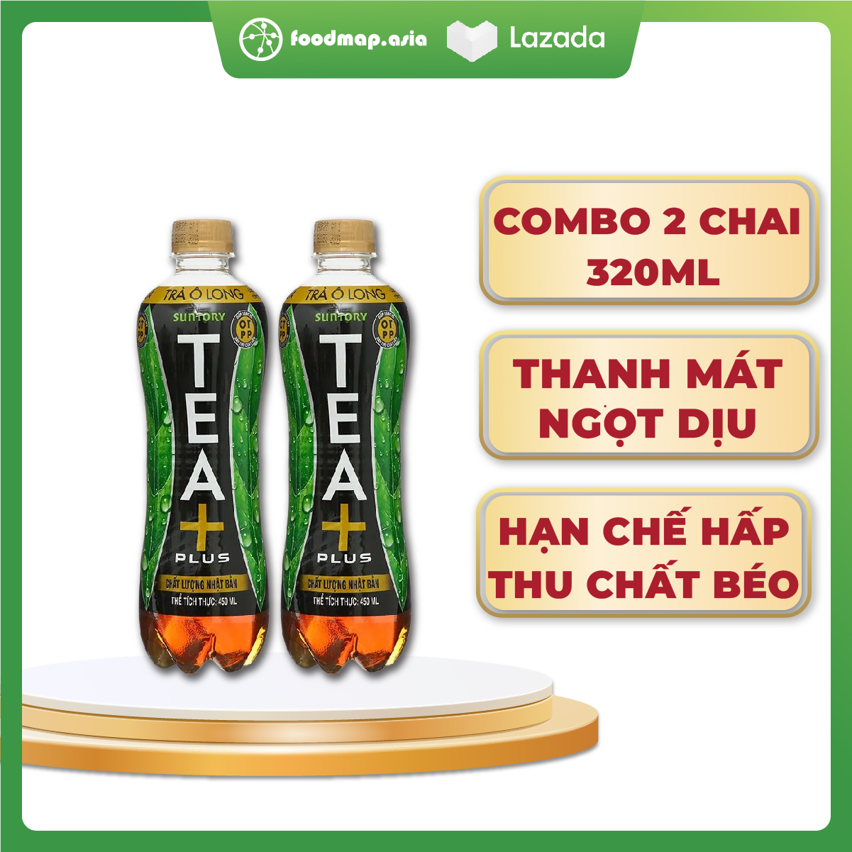Trà olong teaplus - chai 320ml