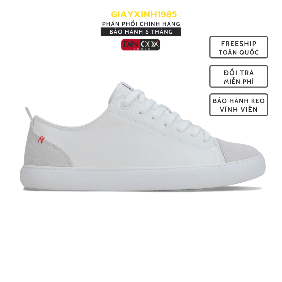 Giày thể thao Nam chính hãng DINCOX Shoes - C17 White, Chất da PU nhập khẩu mềm êm, ôm chân, thoáng khí, lớp lót cotton, đế cao su lưu hóa mềm, mẫu hottrend 2021, phù hợp đi làm, đi chơi du lịch đều được - giayxinh1985
