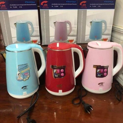 Ấm Siêu Tốc 2 Lớp Cách Nhiệt - Bình Đun Nước JIPLAI Thái Lan 2.5L Thiết Kế Sang Trọng, Cách Nhiệt An Toàn